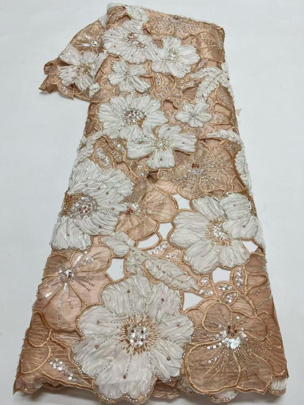 European style sequins embroidered wedding high density lace dress