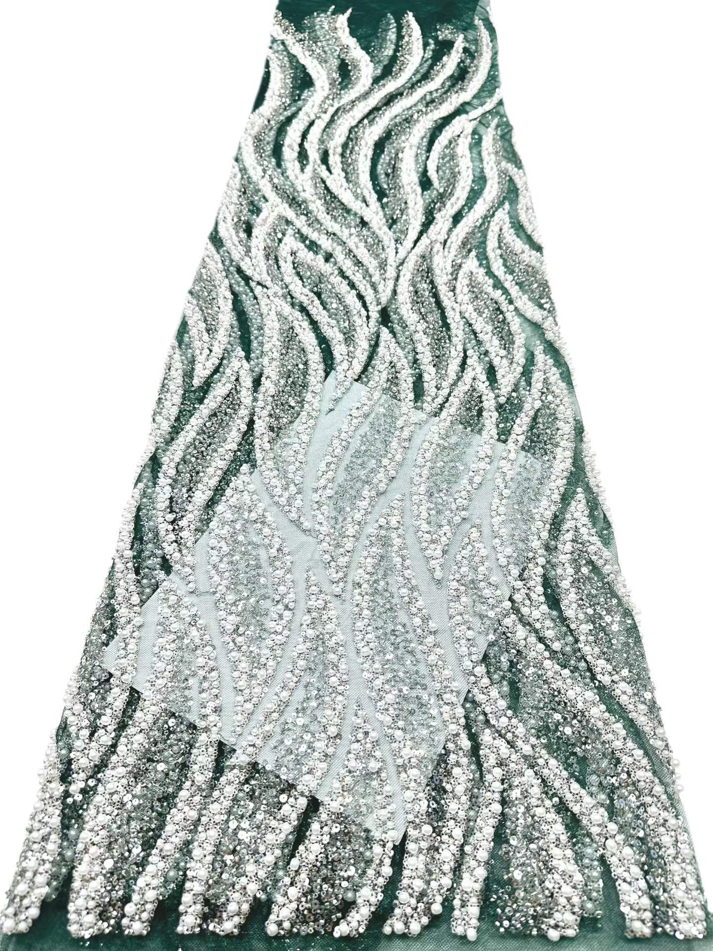 European style sequins embroidered wedding high density lace dress