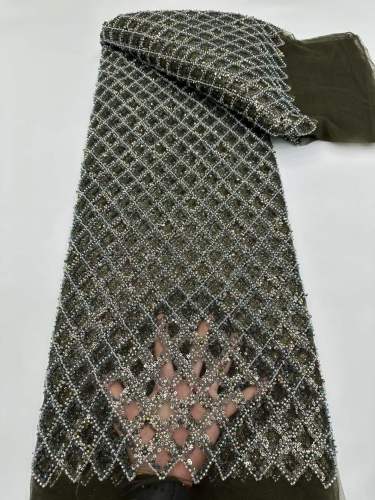 Hot-sale French textiles embroidery with sequin lace fabric suitable for sublimation