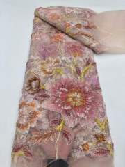 European style sequins embroidered wedding high density lace dress