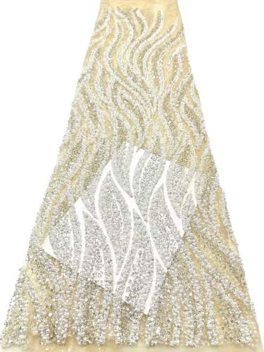 European style sequins embroidered wedding high density lace dress