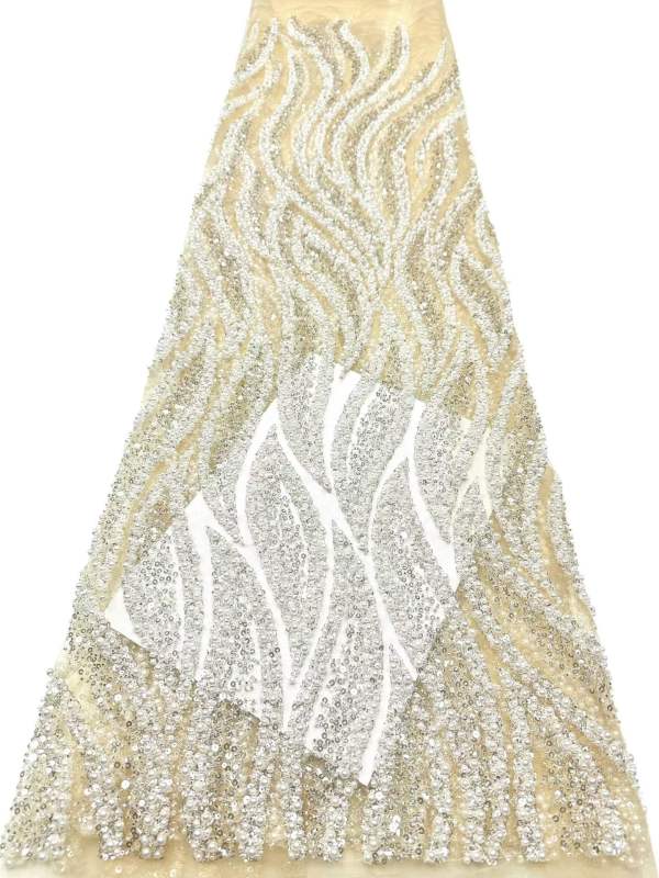 European style sequins embroidered wedding high density lace dress