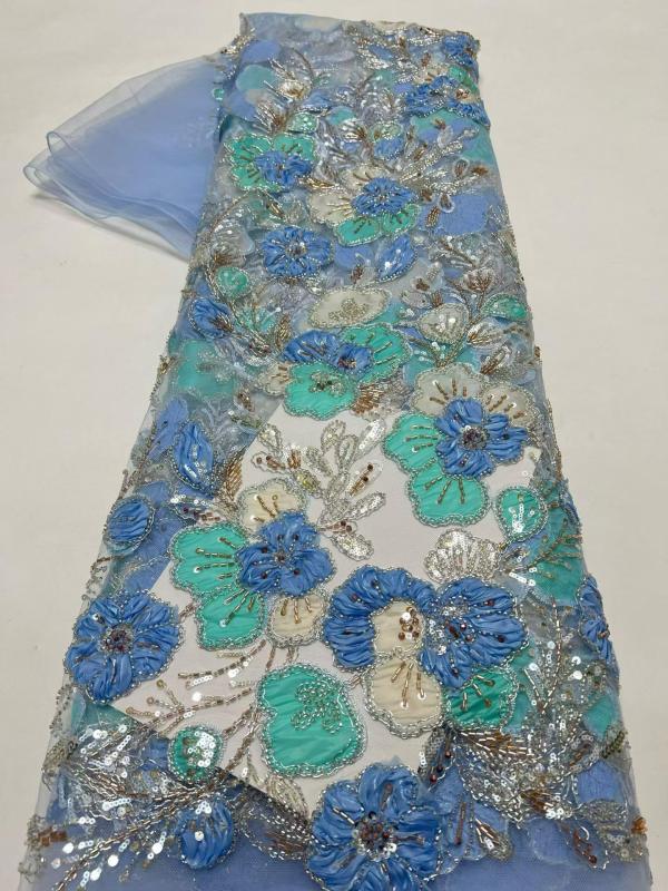 European style sequins embroidered wedding high density lace dress