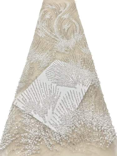 Hot-sale French textiles embroidery with sequin lace fabric suitable for sublimation