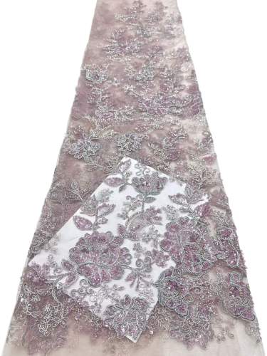 wholesale price heavy beaded and stones embroidered fabric embroidery lace fabric for wedding evening dress