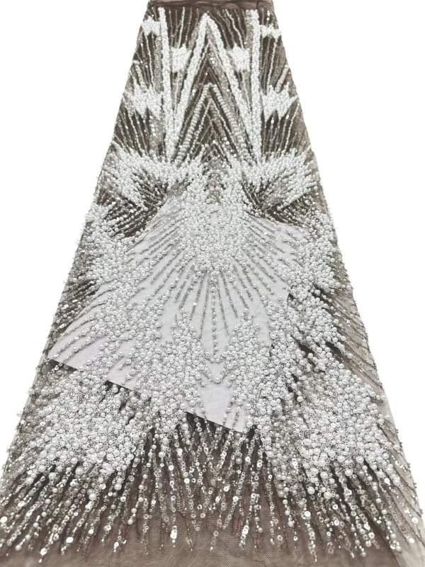 European style sequins embroidered wedding high density lace dress
