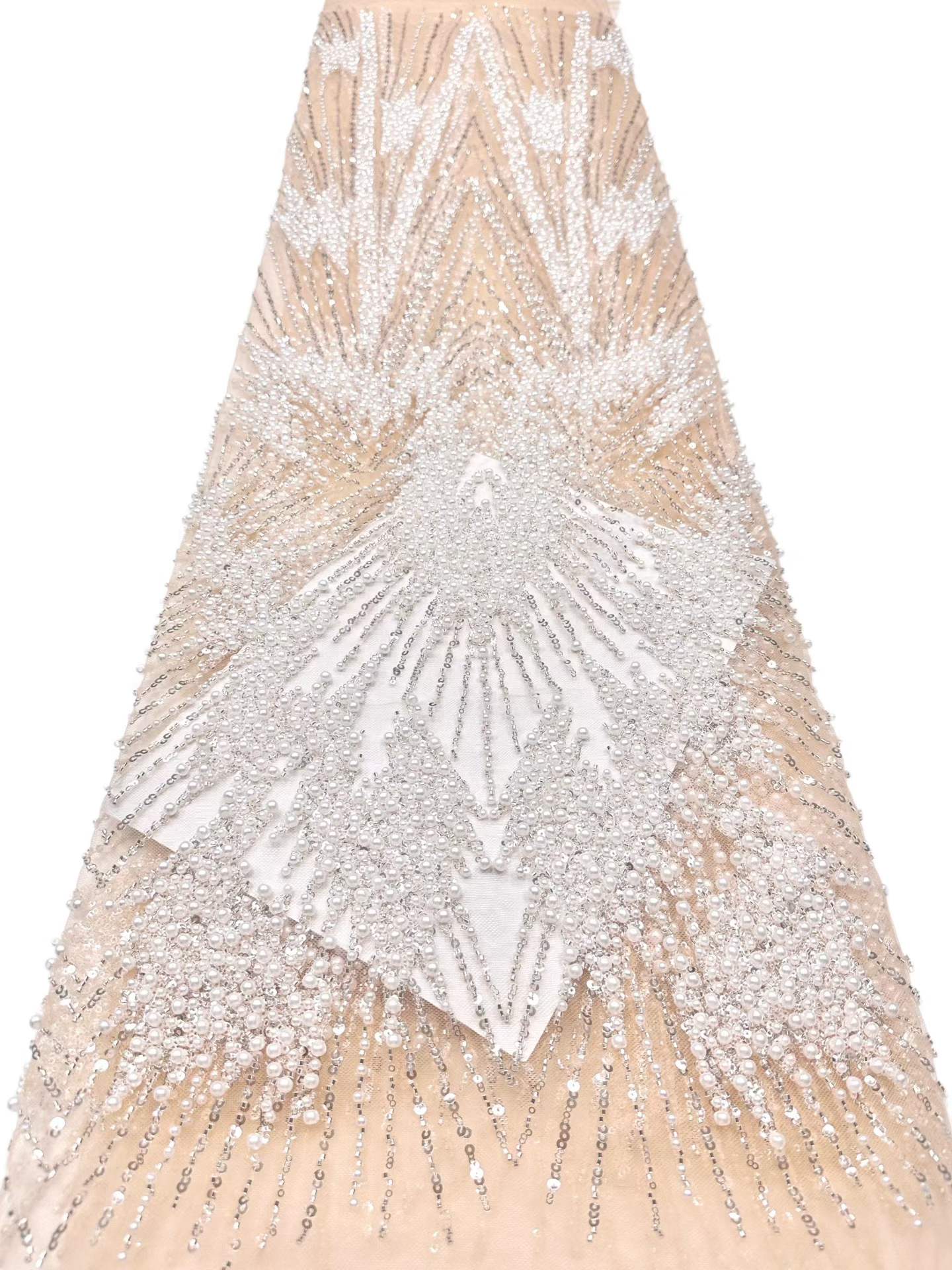 European style sequins embroidered wedding high density lace dress