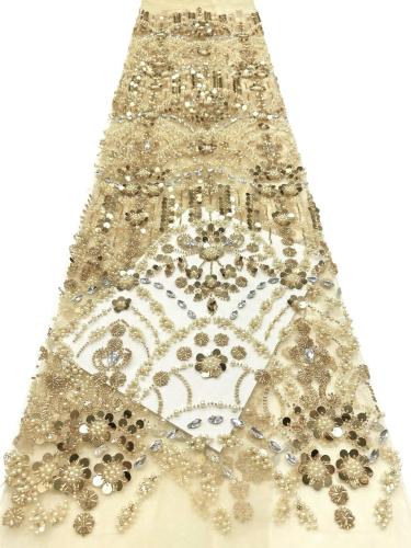 European style sequins embroidered wedding high density lace dress