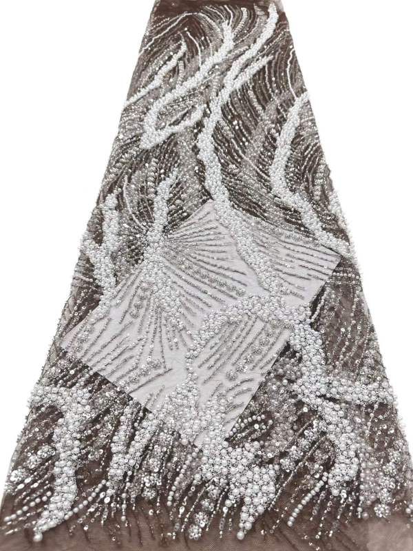 European style sequins embroidered wedding high density lace dress