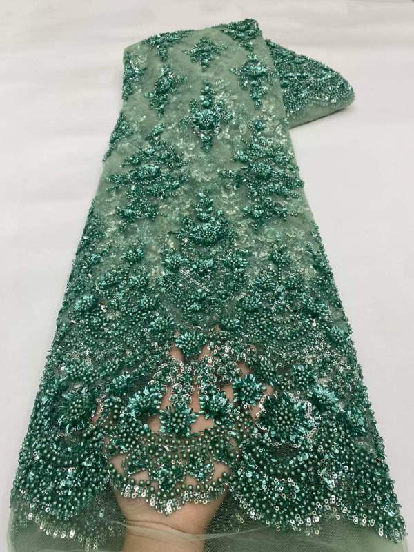 European style sequins embroidered wedding high density lace dress