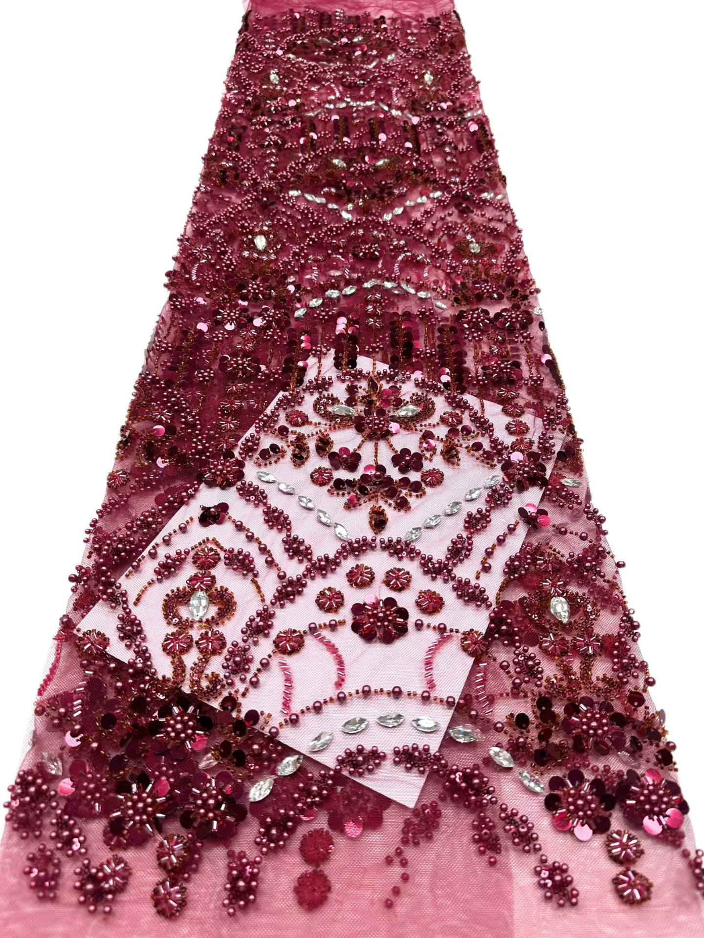 European style sequins embroidered wedding high density lace dress
