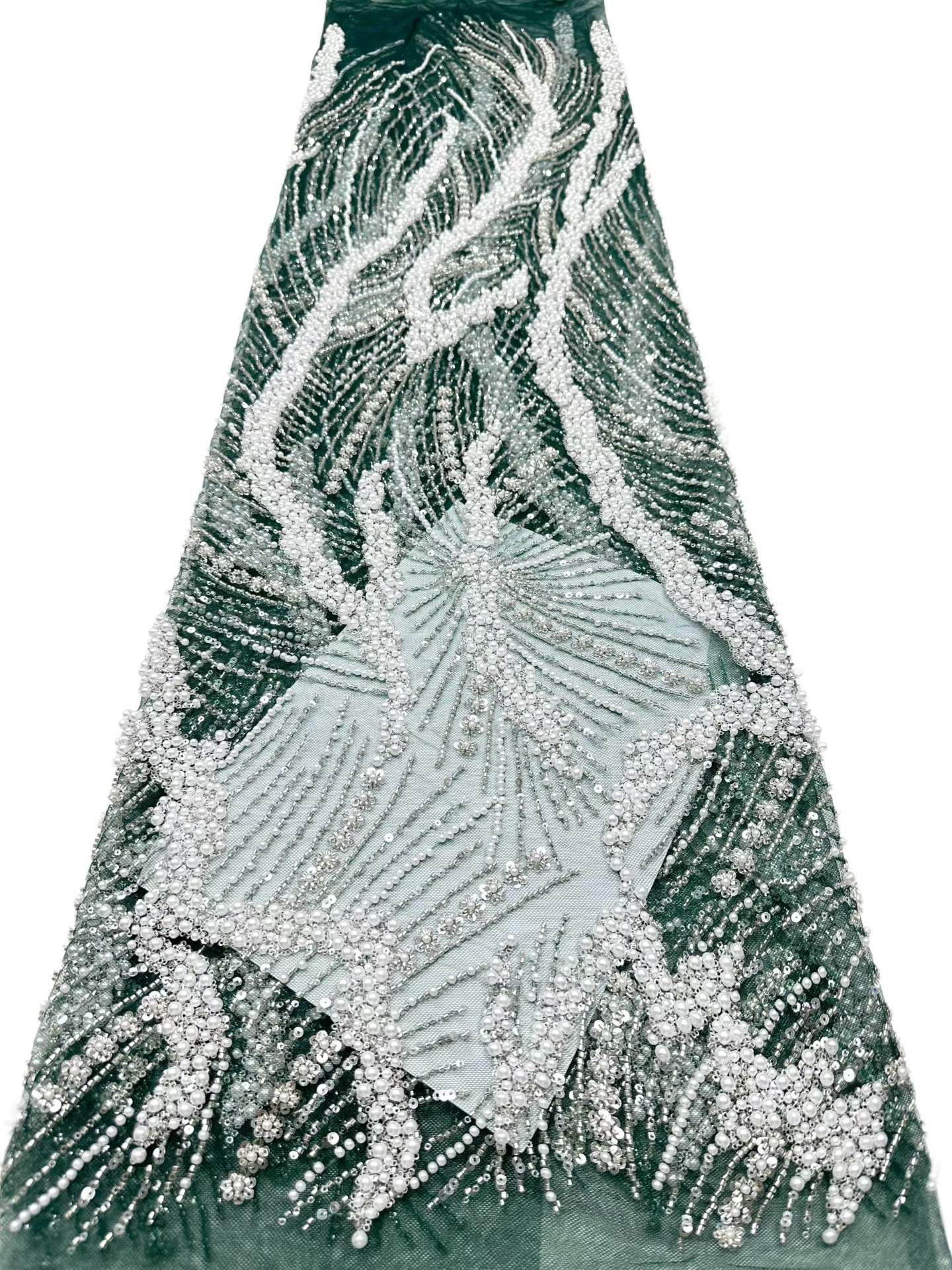 European style sequins embroidered wedding high density lace dress