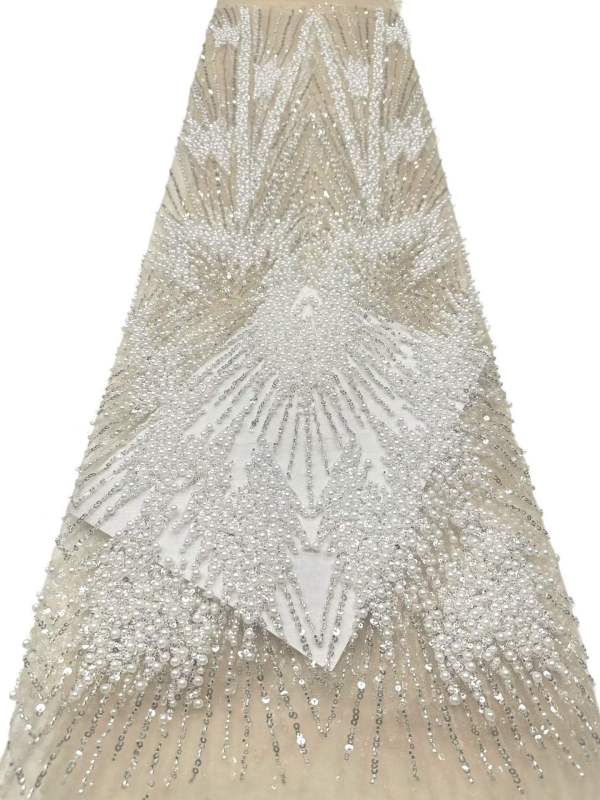 European style sequins embroidered wedding high density lace dress