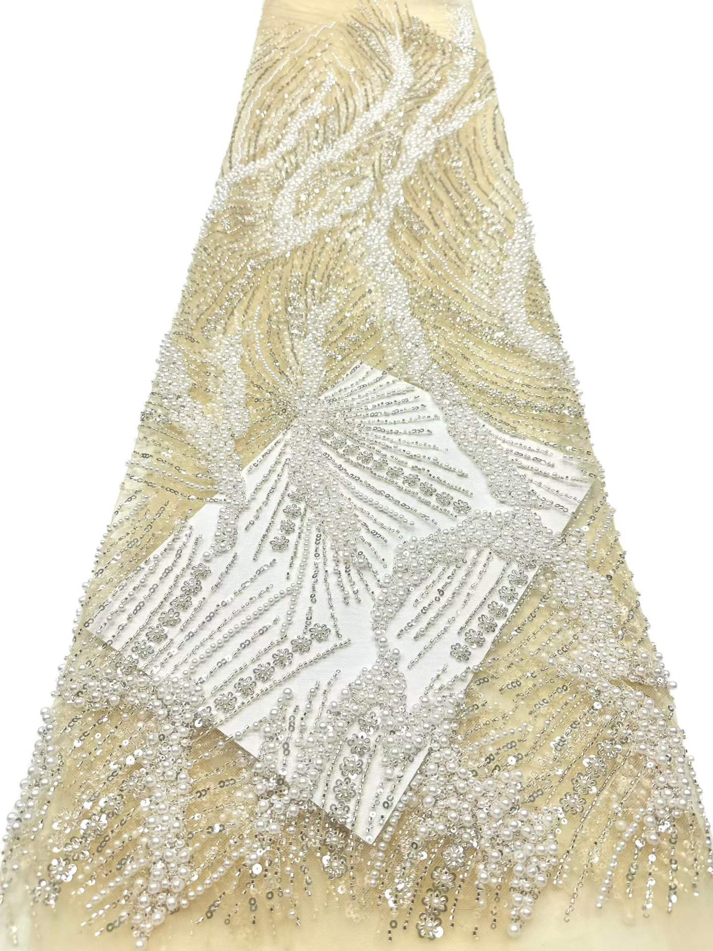 European style sequins embroidered wedding high density lace dress