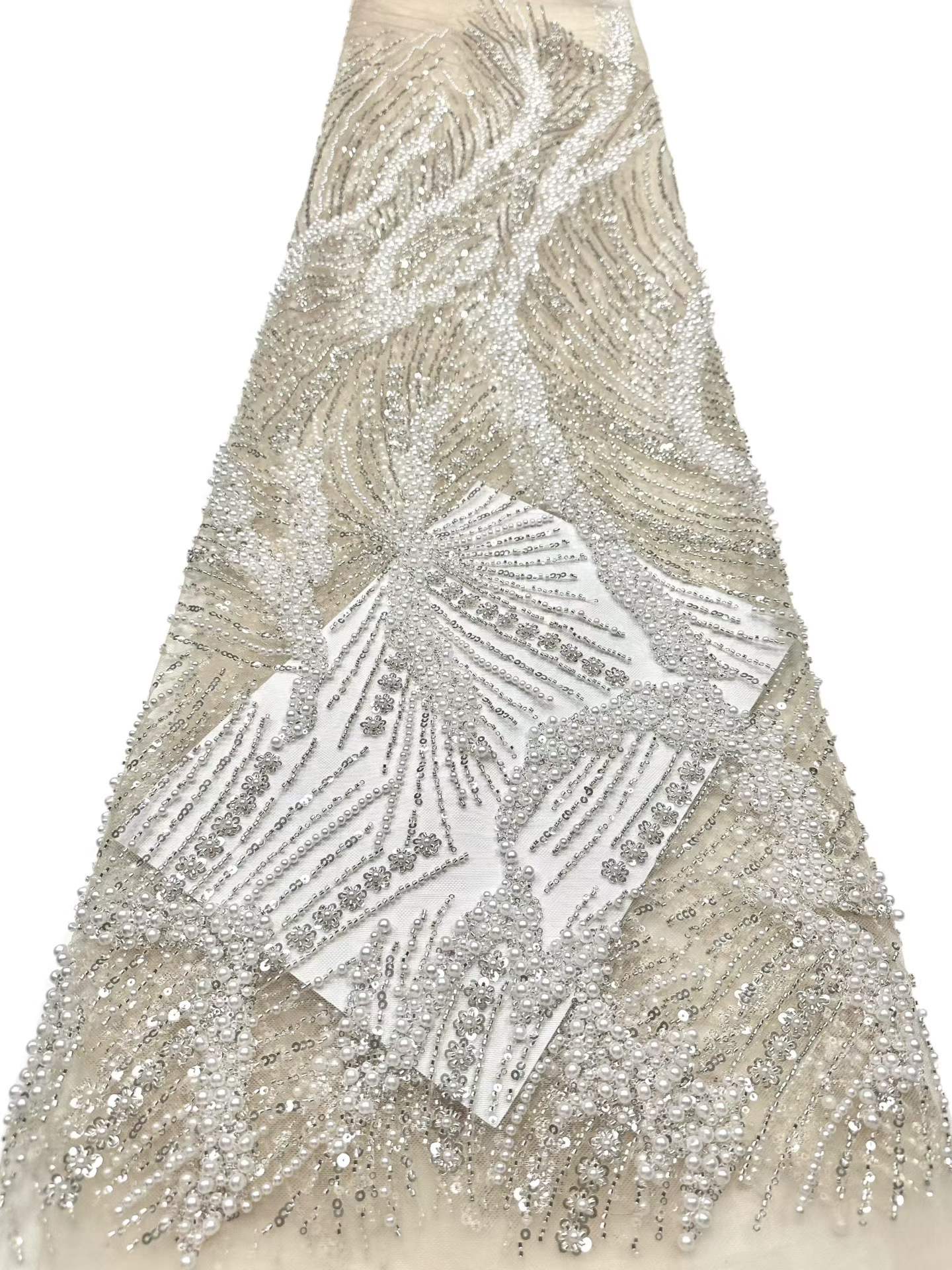 European style sequins embroidered wedding high density lace dress