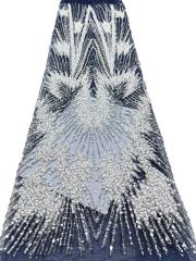 European style sequins embroidered wedding high density lace dress