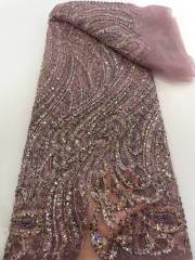 European style sequins embroidered wedding high density lace dress