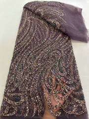 European style sequins embroidered wedding high density lace dress