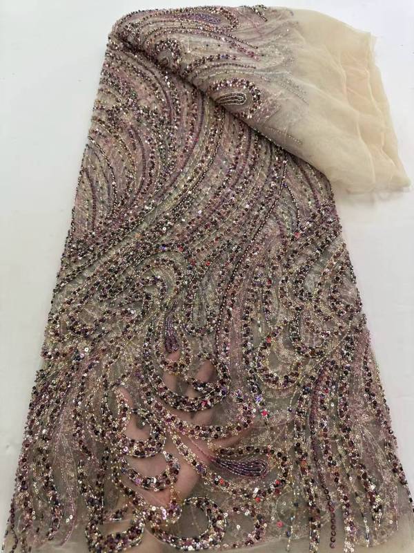 European style sequins embroidered wedding high density lace dress