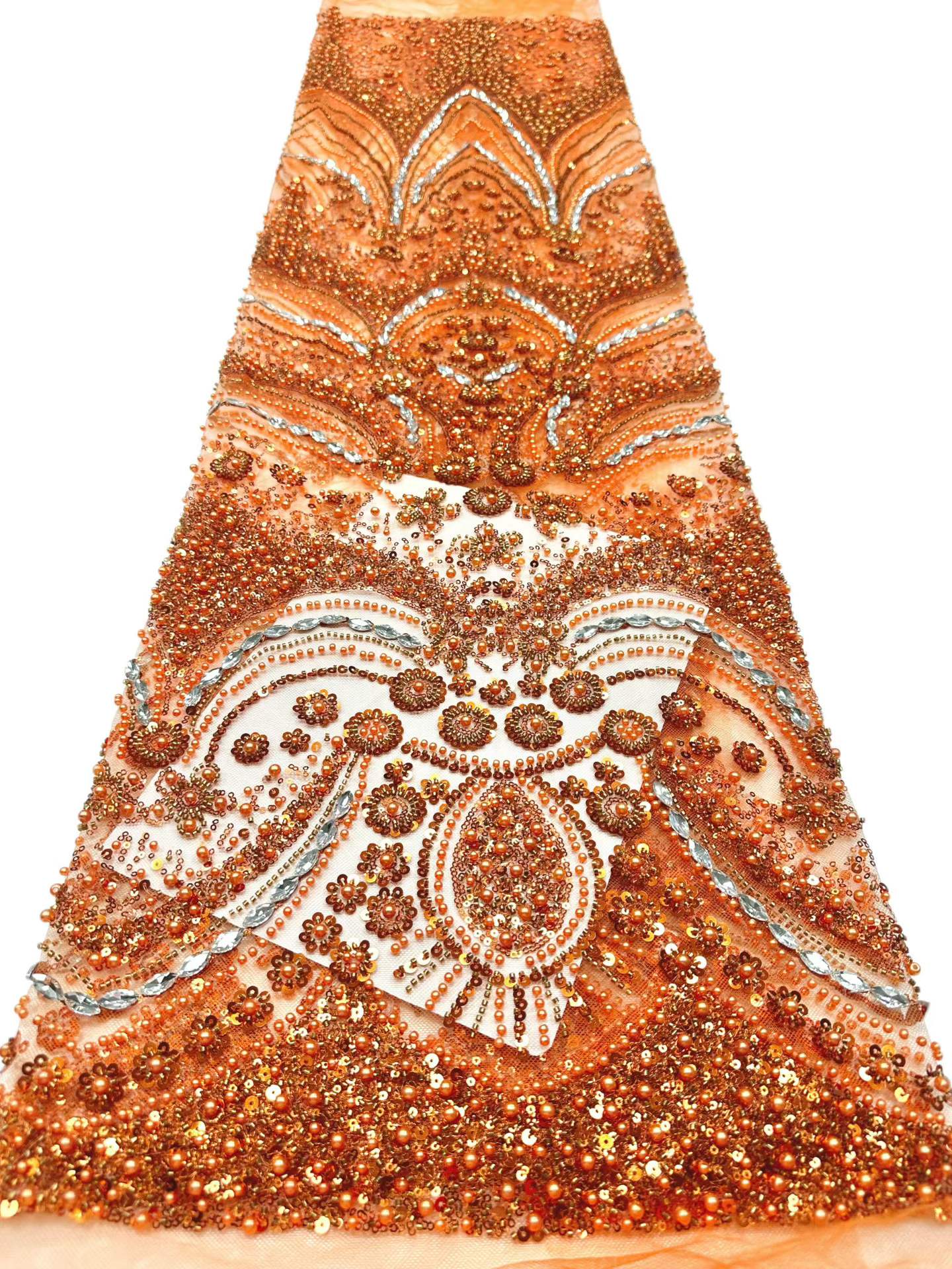 European style sequins embroidered wedding high density lace dress