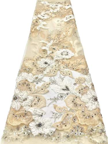 European style sequins embroidered wedding high density lace dress