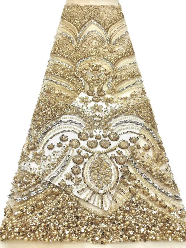 European style sequins embroidered wedding high density lace dress