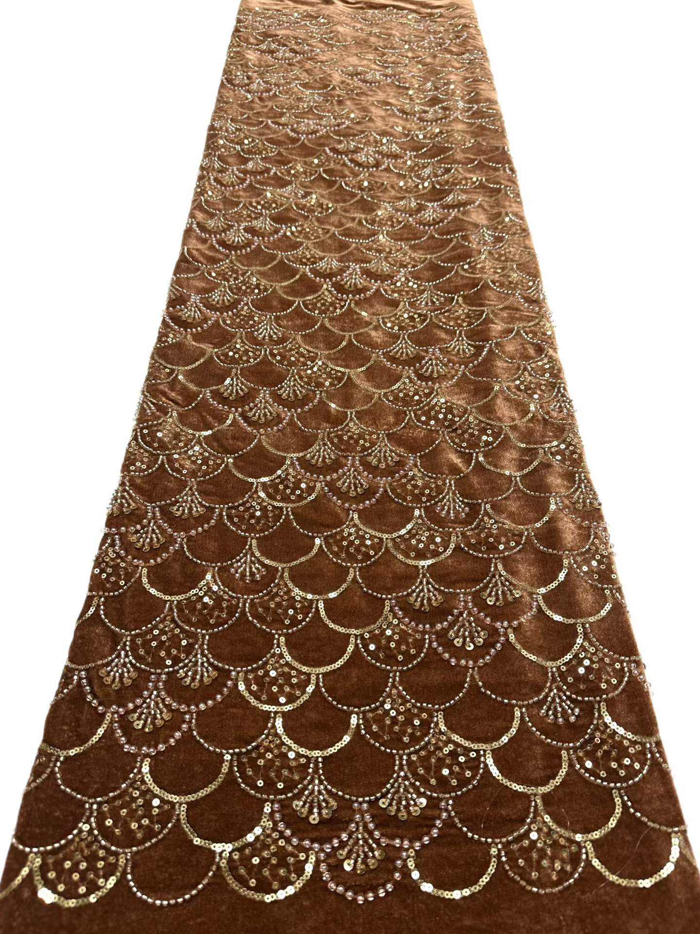 European style sequins embroidered wedding high density lace dress