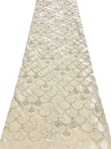 European style sequins embroidered wedding high density lace dress