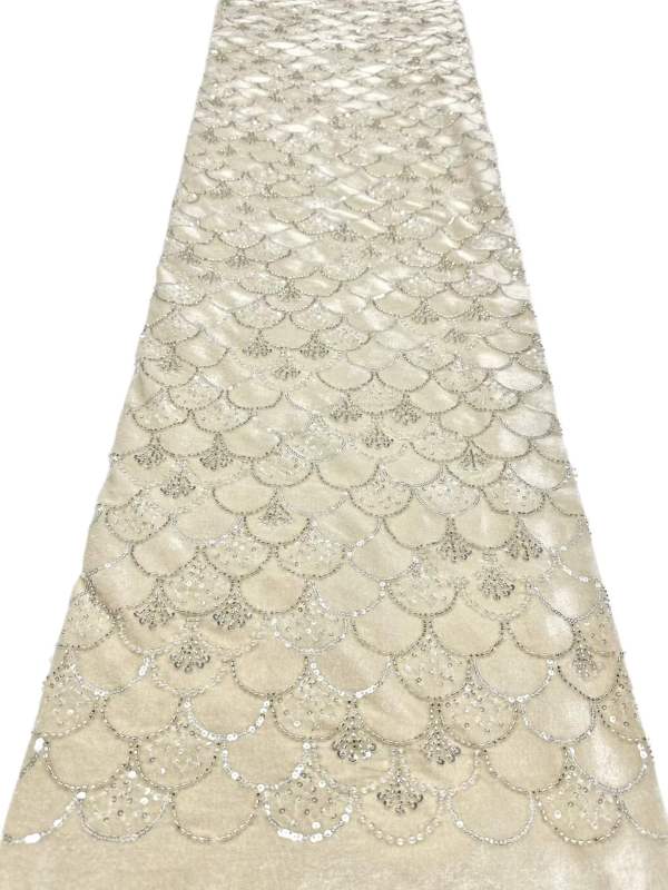 European style sequins embroidered wedding high density lace dress