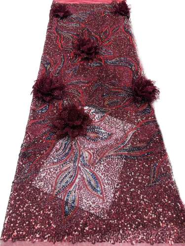 European style sequins embroidered wedding high density lace dress