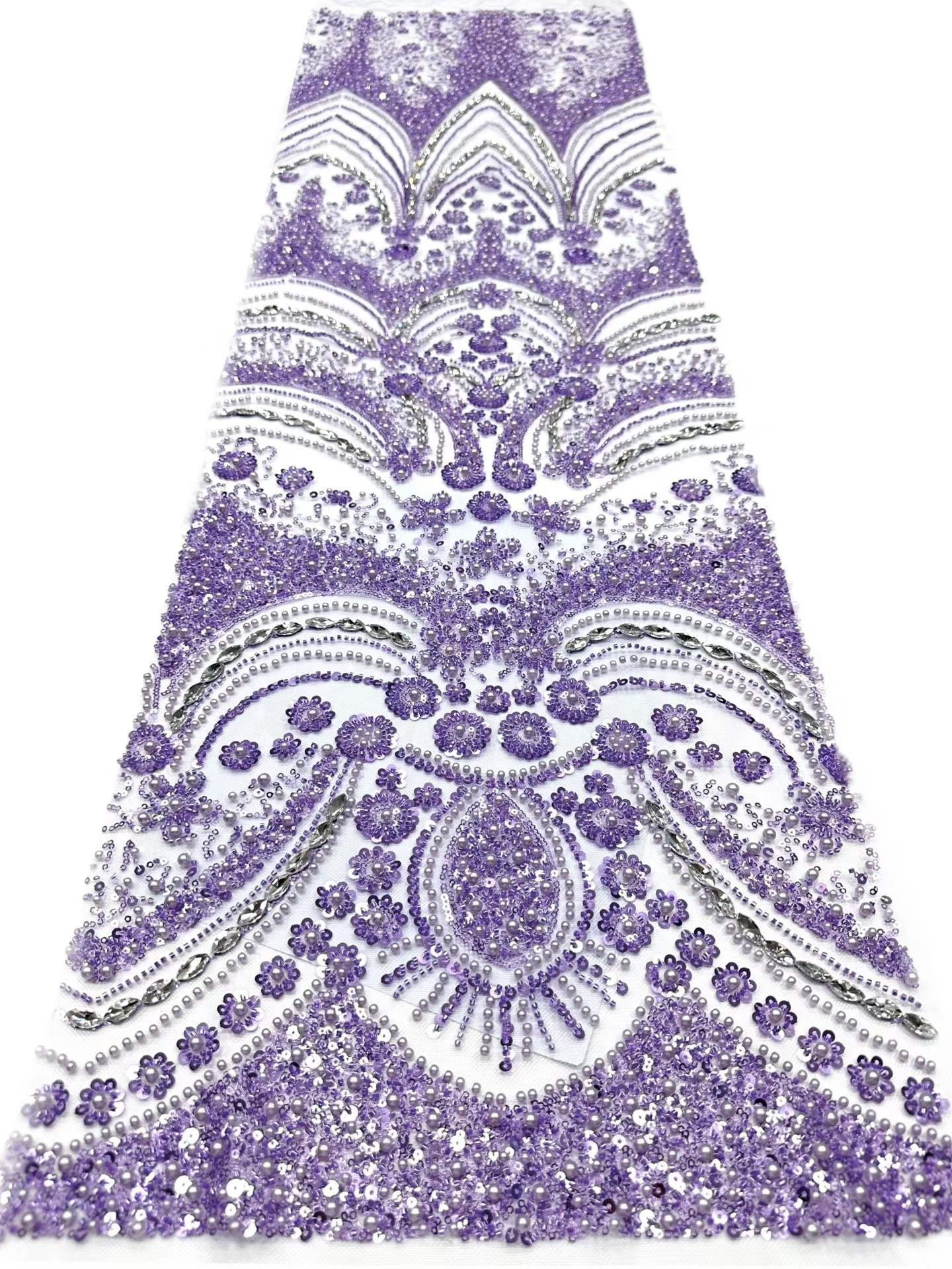 European style sequins embroidered wedding high density lace dress