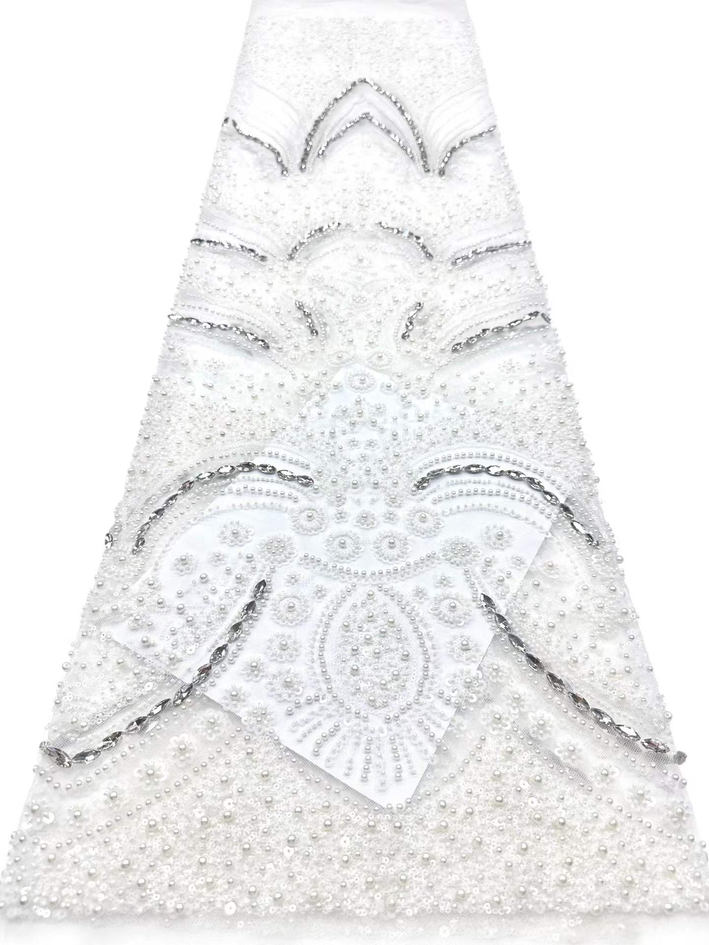 European style sequins embroidered wedding high density lace dress