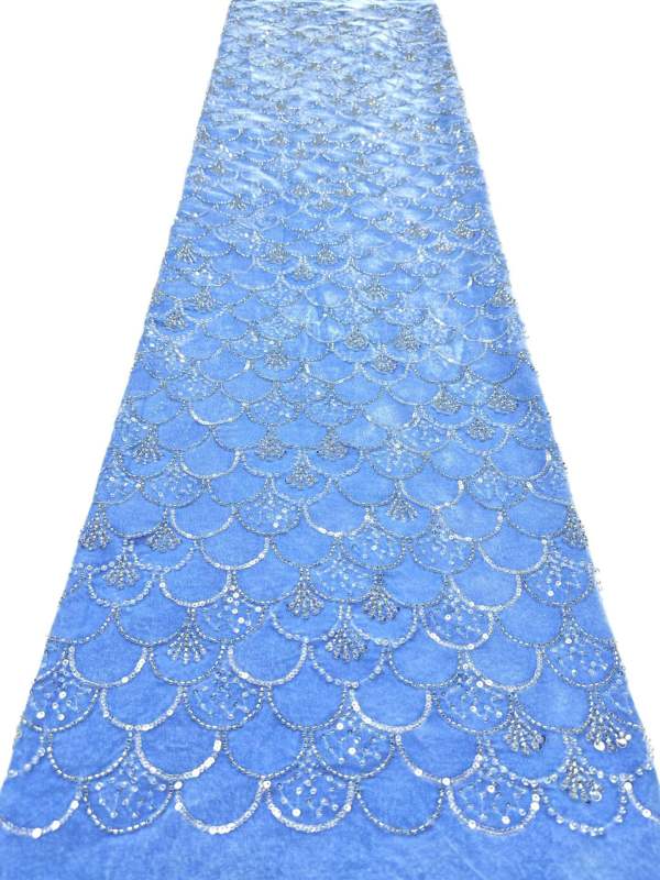 European style sequins embroidered wedding high density lace dress