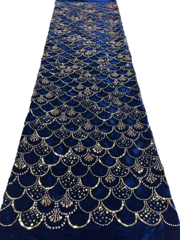European style sequins embroidered wedding high density lace dress