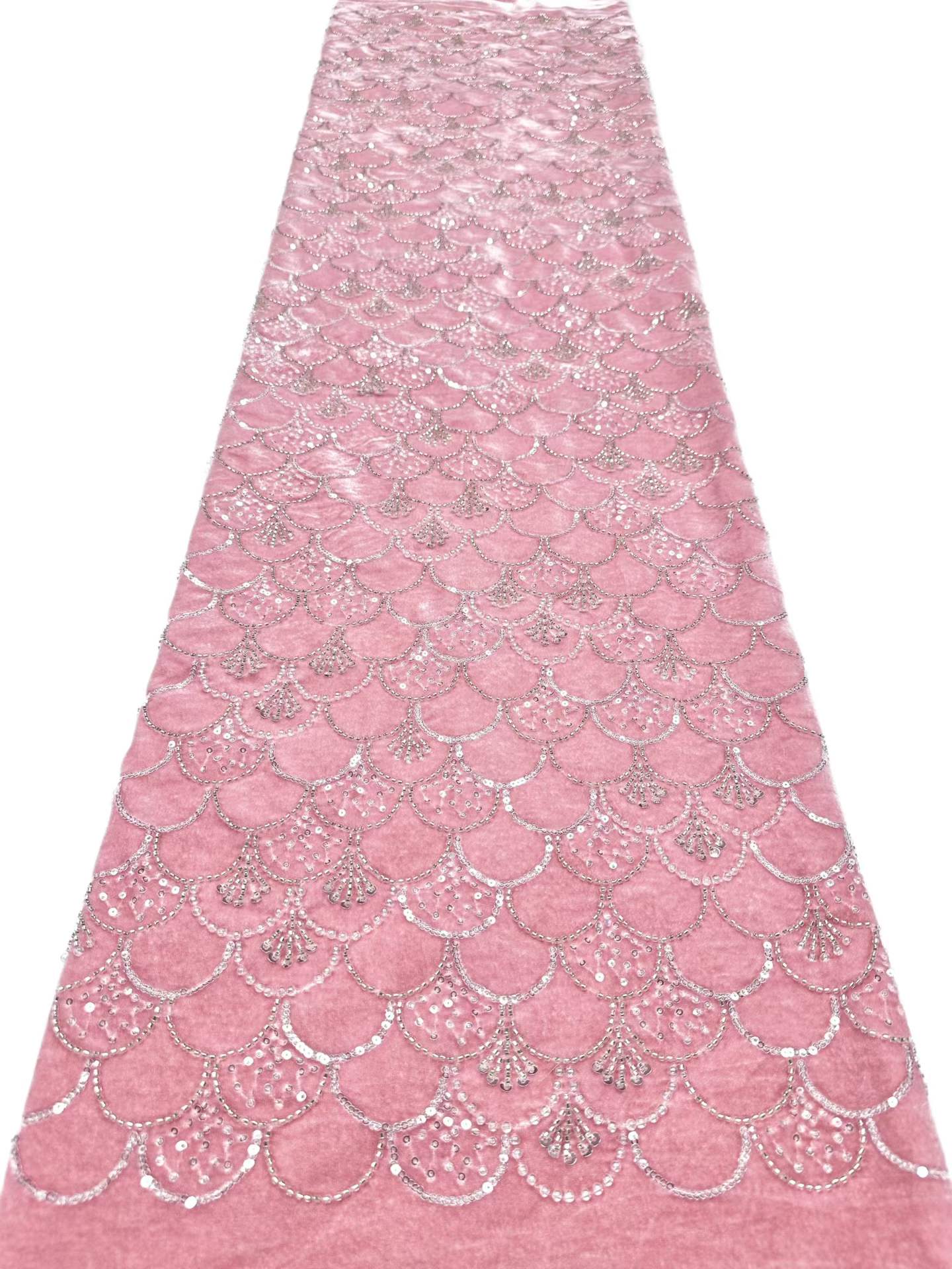 European style sequins embroidered wedding high density lace dress