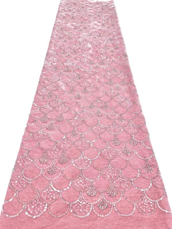 European style sequins embroidered wedding high density lace dress