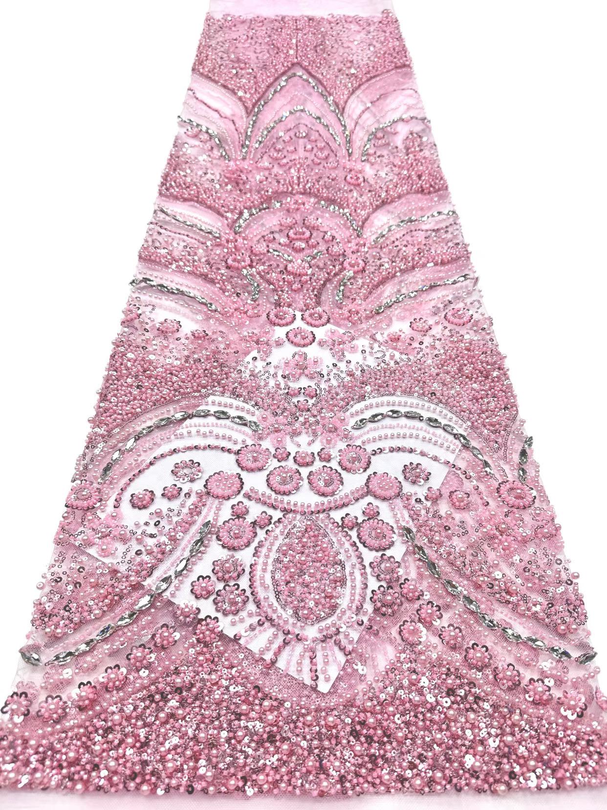 European style sequins embroidered wedding high density lace dress