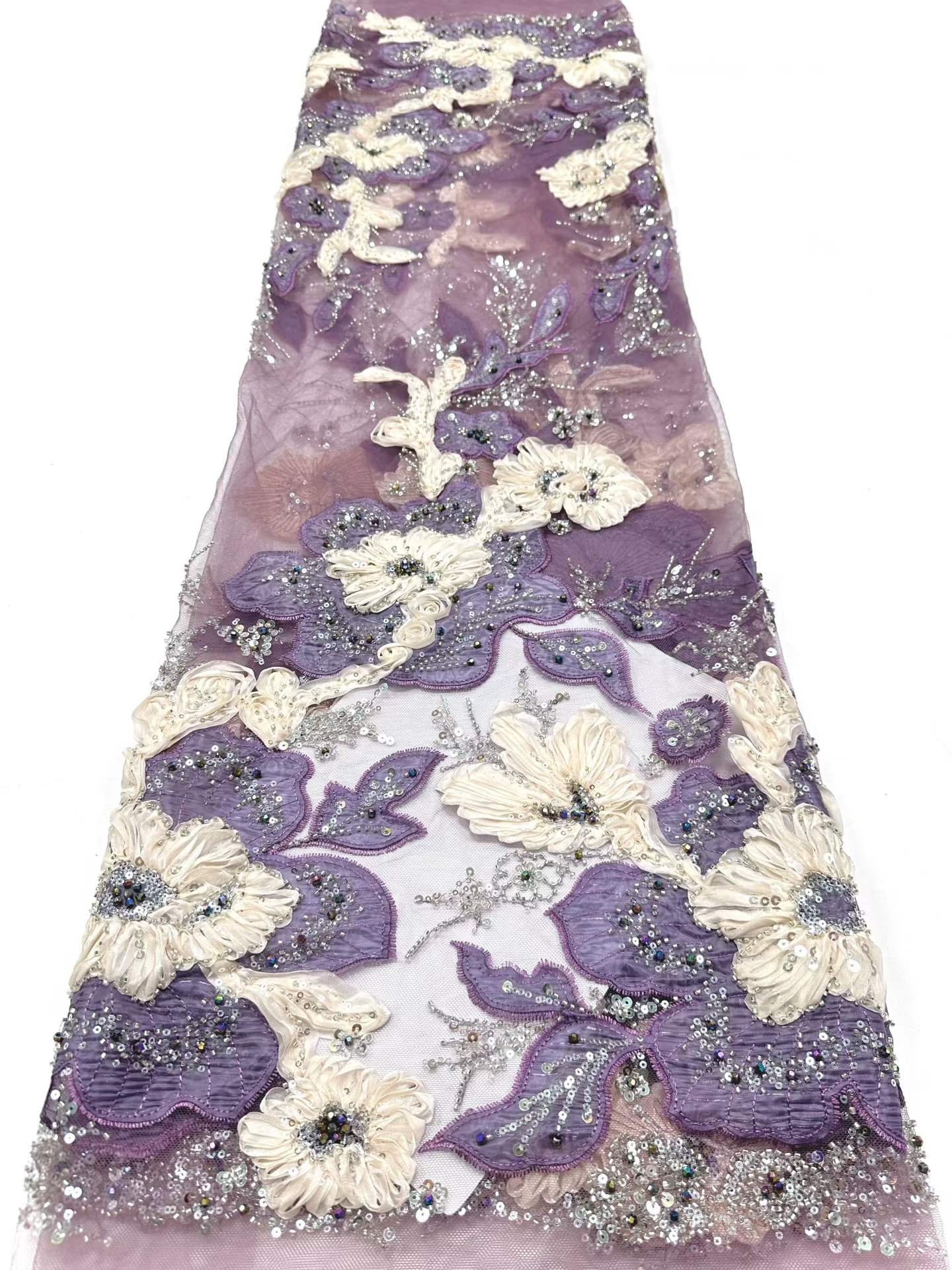 European style sequins embroidered wedding high density lace dress