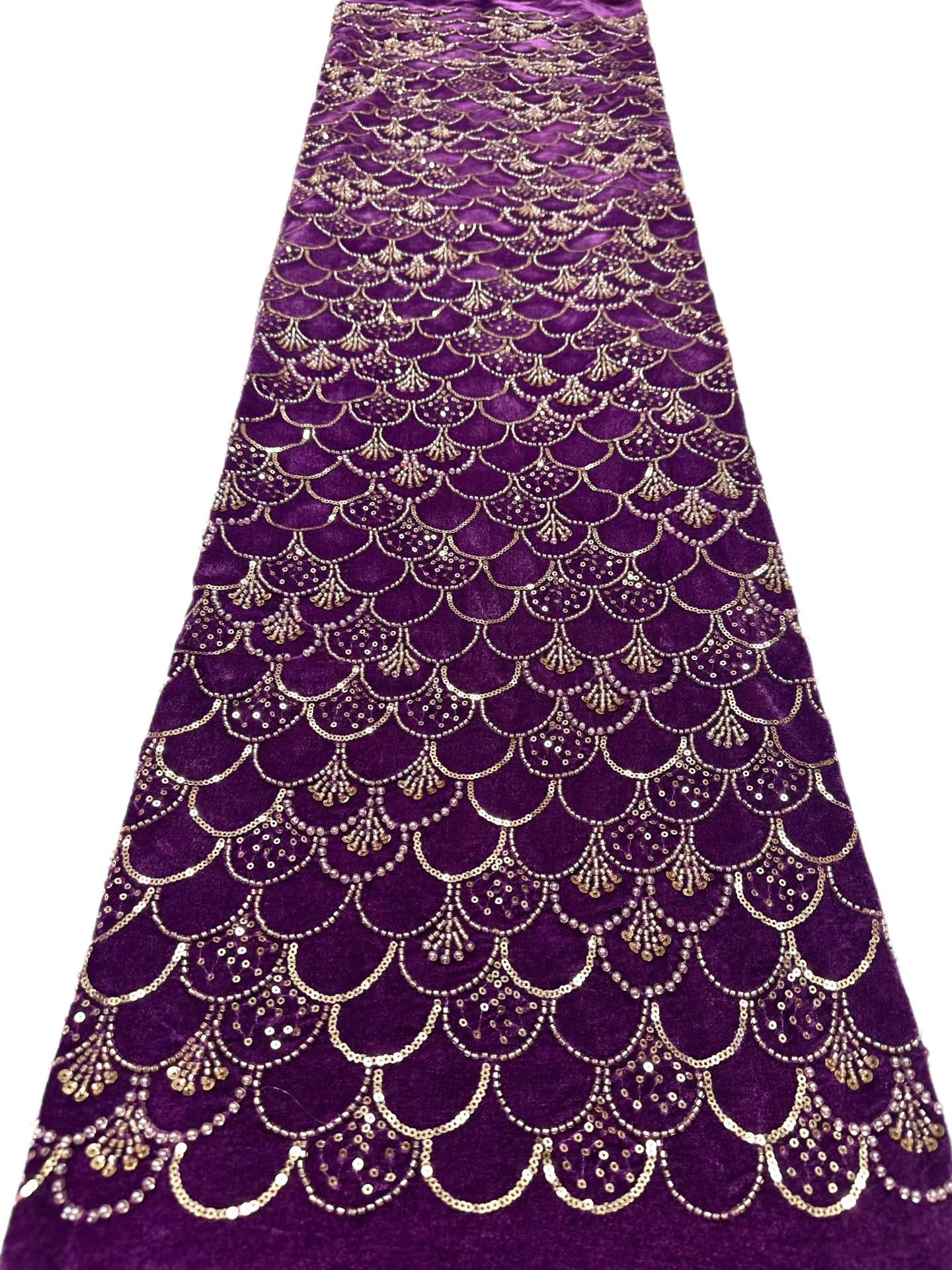 European style sequins embroidered wedding high density lace dress