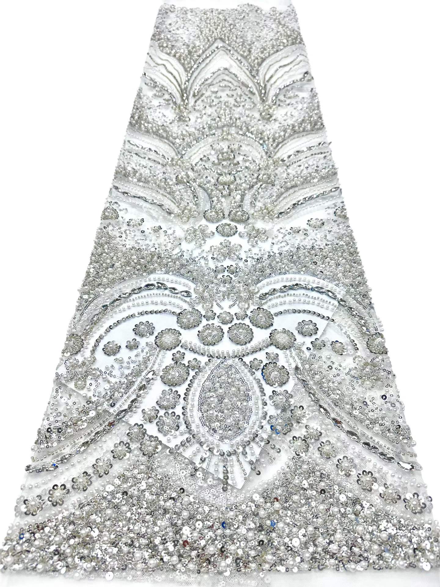 European style sequins embroidered wedding high density lace dress