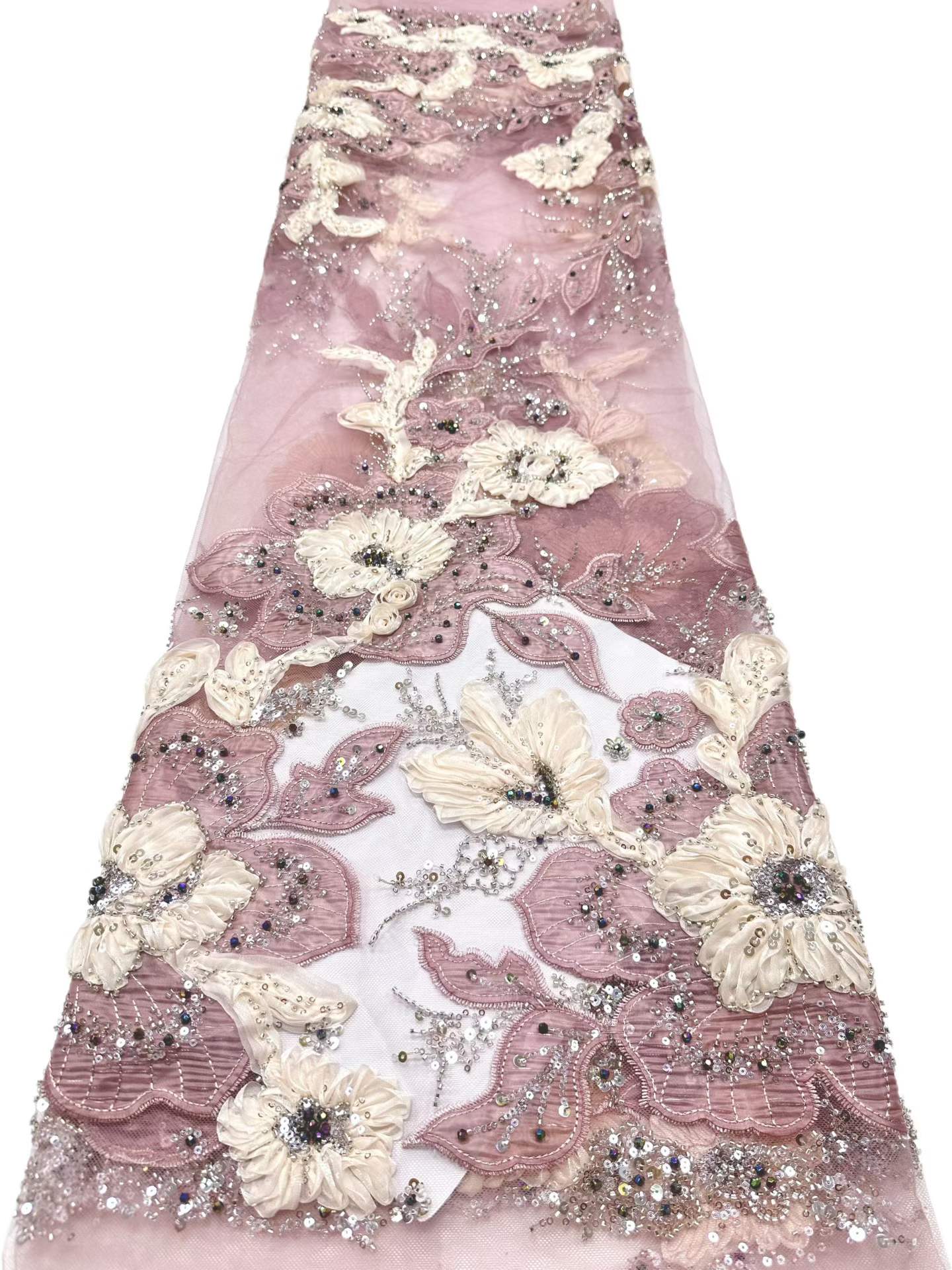 European style sequins embroidered wedding high density lace dress