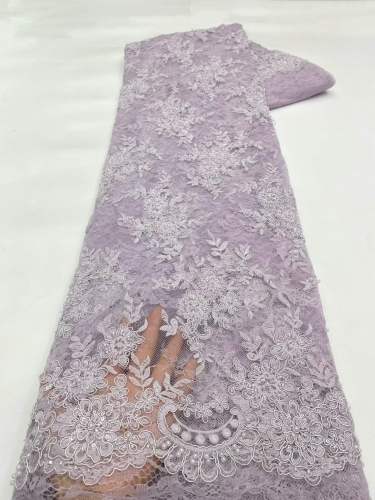 Hot-sale French textiles embroidery with sequin lace fabric suitable for sublimation