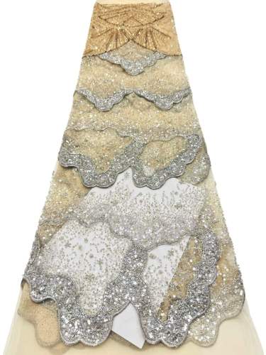 Hot-sale French textiles embroidery with sequin lace fabric suitable for sublimation