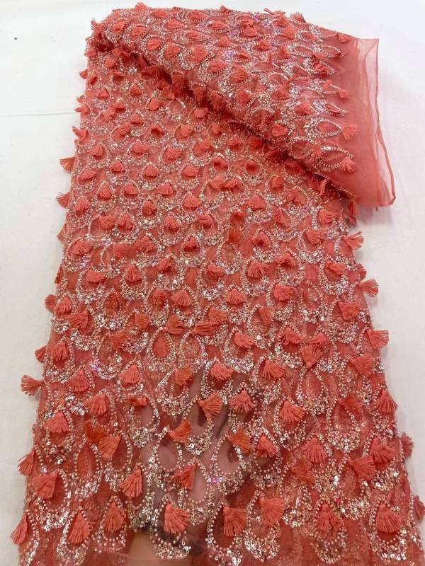 European style sequins embroidered wedding high density lace dress