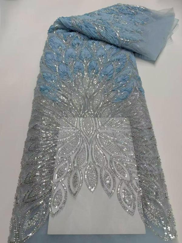 European style sequins embroidered wedding high density lace dress