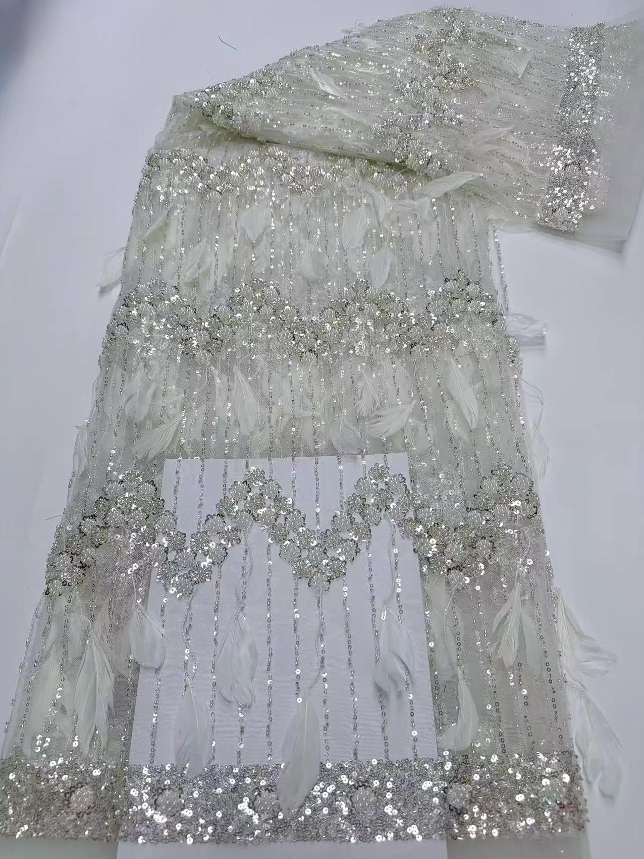 Hot-sale French textiles embroidery with sequin lace fabric suitable for sublimation