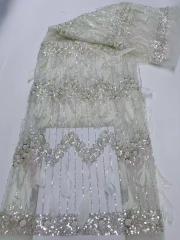 Hot-sale French textiles embroidery with sequin lace fabric suitable for sublimation