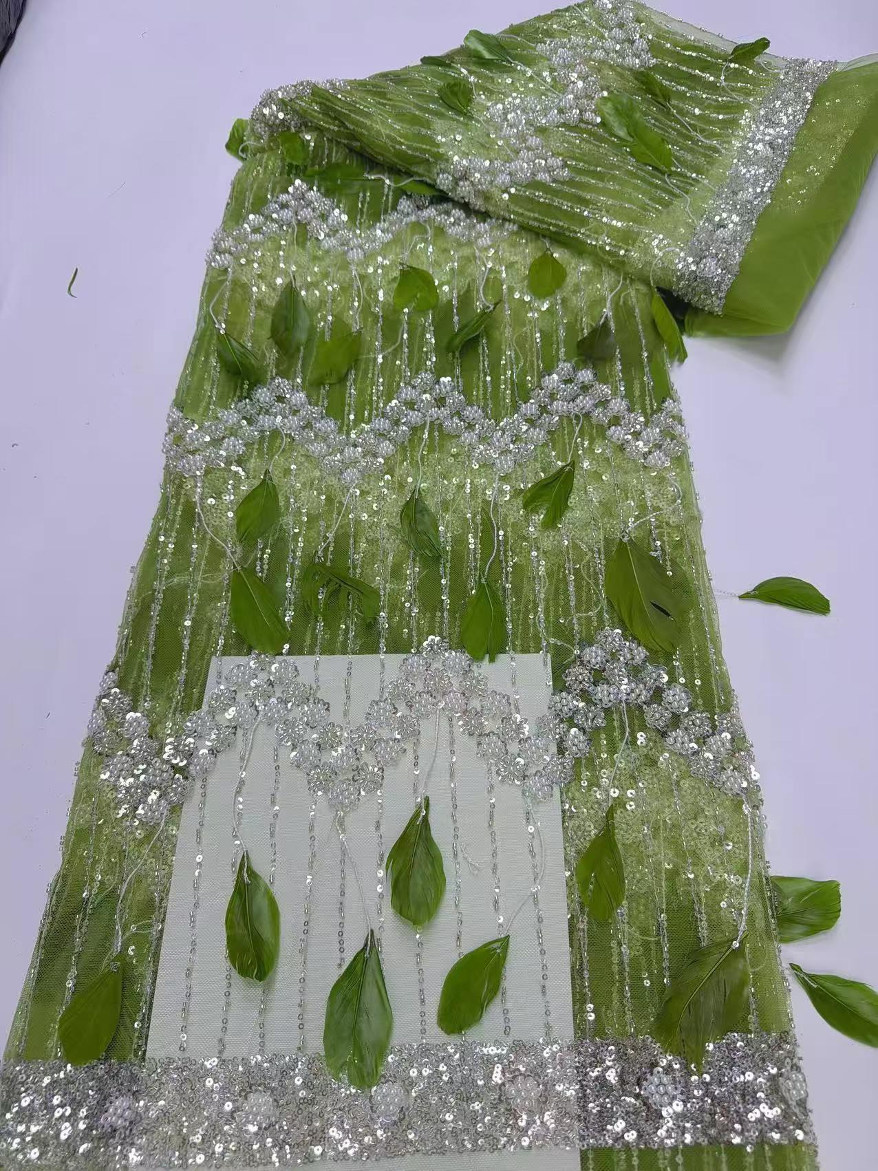 Hot-sale French textiles embroidery with sequin lace fabric suitable for sublimation