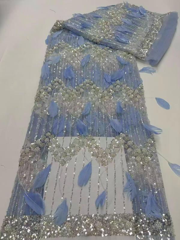 Hot-sale French textiles embroidery with sequin lace fabric suitable for sublimation