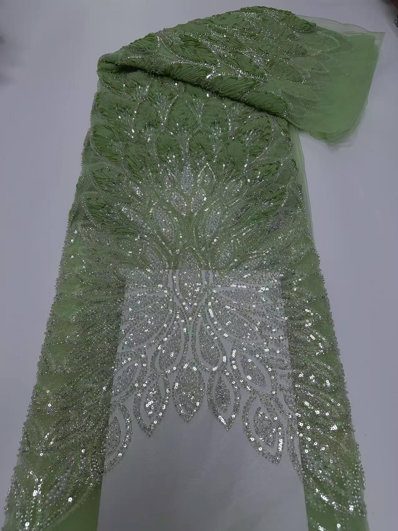 European style sequins embroidered wedding high density lace dress